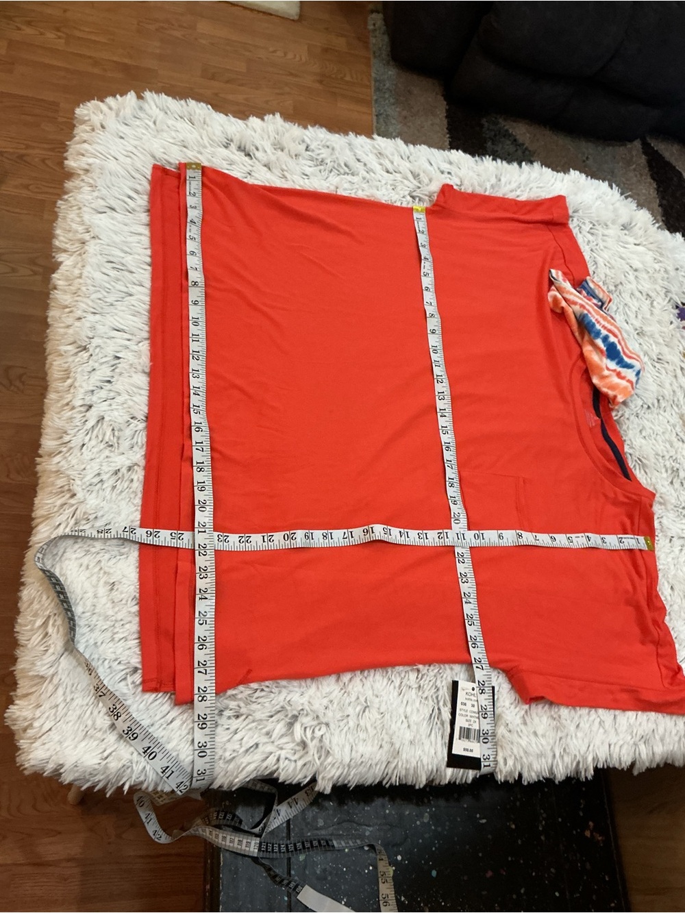Cuddl Duds 2X Plus Size Lounge Set Coral Tie Dye Shorts Top & Matching Headband - Picture 14 of 14